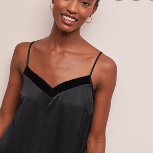 Anthropologie Floreat Velvet Trim Cami